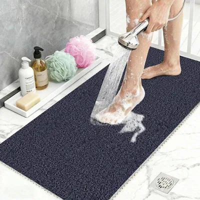Zdjęcie produktu dla Mata pod prysznic PVC - Antypoślizgowa mata do kąpieli - Bezpieczne korzystanie z prysznica - Miękka faktura gąbki - 50x80 cm - Niebieska