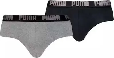 Produktbild von Puma Everyday Brief Men Herren Unterhose Pant Unterwäsche 2er Pack  , Farbe:008 - Dark Grey Melange / Black, Bekleidungsgröße:L