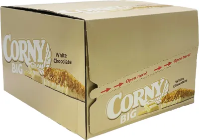 Produktbild von Corny Riegel BIG White Chocolate, Kiste mit 24x 40g