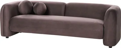 Zdjęcie produktu dla BELIANI Sofa trzyosobowa ciemnobrązowa tkanina welurowa w stylu glam retro z dodatkowymi poduchami