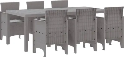 Image de Ensemble de salle à manger pour jardin 7 pcs Gris clair
