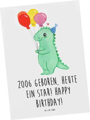 Produktbild von Mr. & Mrs. Panda Postkarte 2006 Geburtstag Star - Weiß - Geschenk, Happy Birthday, Grußkarte, Glückwunsch, Persönliche Geburtstagsgeschenke, Ansichtskarte, Postkarten
