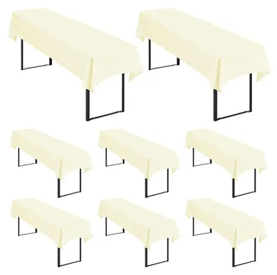 Produktbild von Biertisch-Tischdecken 8 Stück Beige 250x100 cm Polyester waschbar knitterfrei fleckenabweisend