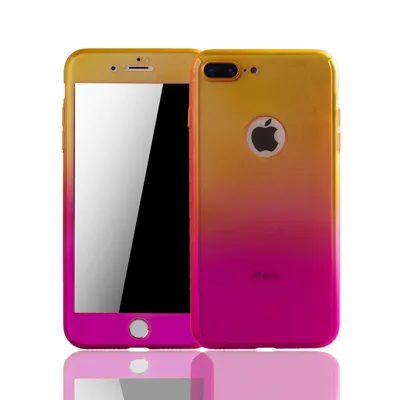 Image de Coque de protection pour Apple iPhone 8 Plus, couverture intégrale, protection d'écran 360°, couleur rose