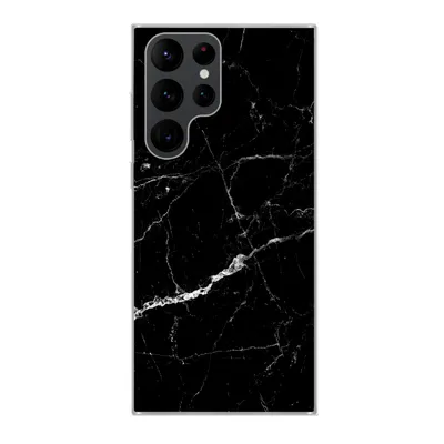 Produktbild von MuchoWow® Handyhülle Schutzhülle Hülle für Samsung Galaxy S22 Ultra Marmor - Schwarz - Marmoroptik - Weiß - Luxus - Stein Silikon Softcase Handy Hülle - Abbildung