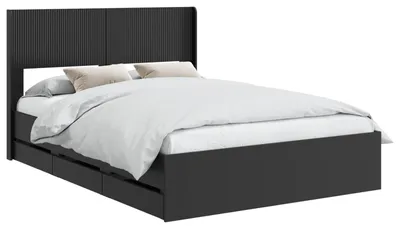 Immagine prodotto di vidaXL Struttura letto con contenitore e testiera, nero, 120 x 190 cm