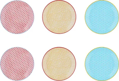 Image de Ensemble de 6 assiettes à motifs