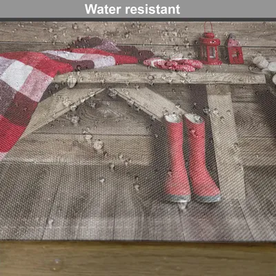 Obrázek produktu pro ABAKUHAUS Zimní prostírání, útulná atmosféra Obrázek ve stylu venkovského domu Téma Vánoce Rustikální interiér, 30 x 45 cm, tmavě růžová