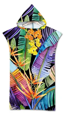 Produktbild von Umkleidehilfe Handtuch Poncho Mikrofaser 75x110cm Schnelltrocknend Kapuze Ultraleicht