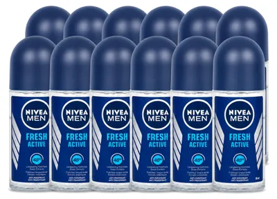Immagine prodotto di 12 deodoranti roll-on NIVEA MEN Fresh Active, 50 ml - confezione  - 12 pezzi