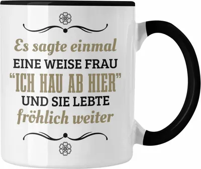 Produktbild von Trendation - Jobwechsel Tasse Geschenk Kollegin Kollege Lustig Abschiedsgeschenk Sprüche - Ich Hau Ab Hier (Schwarz)
