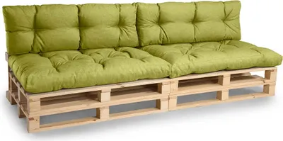 Image de Coussins de palette, Coussins de canapé de jardin, Coussin d'assise, N_PPI (2x Set Coussin d'assise 120x80 + Dossier 120x40, Citron vert)
