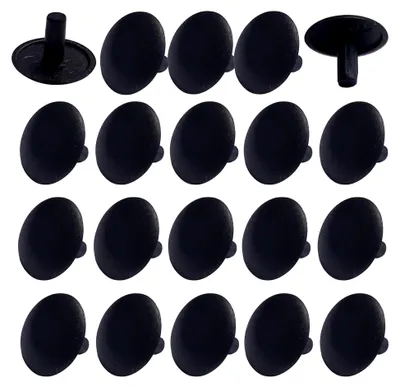 Produktbild von 20 Stück Abdeckkappen für Schrauben 2,5x12x5mm, Kunststoff, schwarz