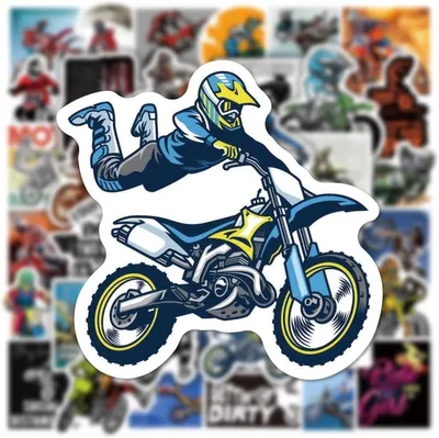 Zdjęcie produktu dla Go Go Gadget – Zestaw 50 naklejek – idealnych do rowerów, hulajnóg, laptopów, deskorolek, walizek, kasków i innych – do Bullet Journal, scrapbooków, motocrossu i motocykli