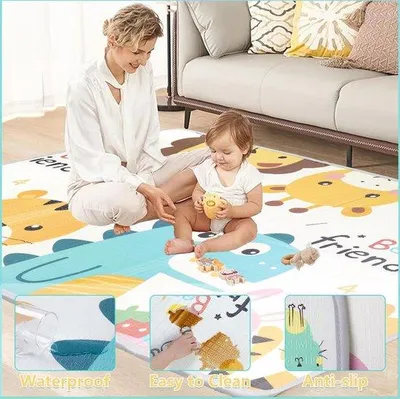 Produktbild von Kinderspielmat, 200 x 180 x 1,5 cm, schuim, opvouwbar, umkeerbar, kruipmat, wasserdicht