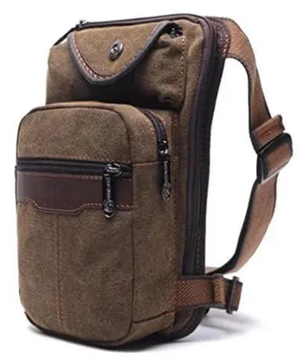 Produktbild von Beintasche Canvas Braun für Mini iPad iPhone 18x8x28cm