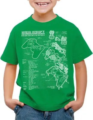 Produktbild von style3 PS1 Gamer Blaupause Kinder T-Shirt PS gamepad konsole