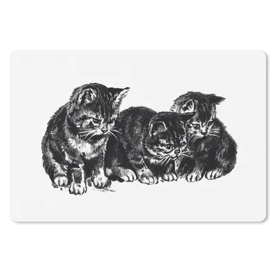 Produktbild von MuchoWow® Schreibtischunterlage Retro - Katze - Tiere 60x40 cm - XXL Mauspad - Großes Mauspad