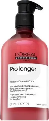 A bottle of L'Oréal Professionnel shampoo with a pump dispenser.