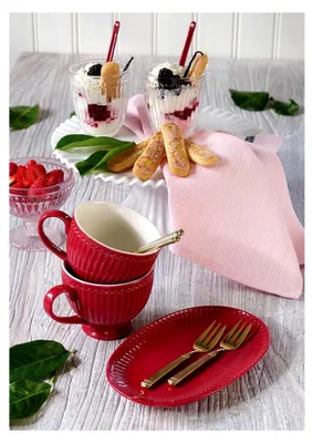 Produktbild von Zuckertopf Alice aus Porzellan in Rot, H 9,8 cm