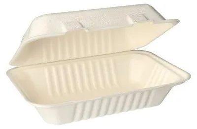 Produktbild von 125 Menüboxen, Zuckerrohr "pure" ungeteilt 7,9 cm x 15,5 cm x 23 cm weiss