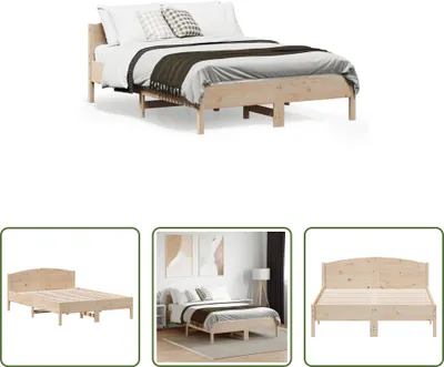 Produktbild von The Living Store Massivholzbett mit Kopfteil 135x190 cm Kiefer