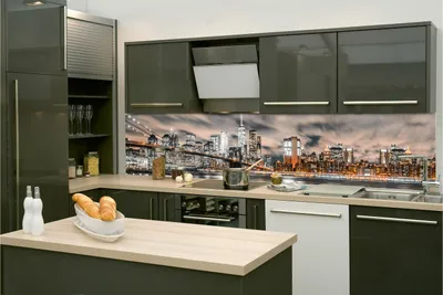 Produktbild von Küchenrückwand Folie Selbstklebend MANHATTAN 260 x 60 cm - Klebefolie - Dekofolie