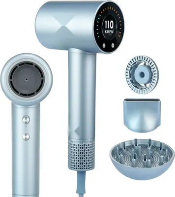 Obrázok produktu pre Sušič vlasov 1500-1800 W - Sušič vlasov 105 000 otáčok za minútu - Sušič vlasov - Rýchlosť vetra 20,0 m/s - Hlučnosť sušiča 75,0 dB - Sušič vlasov so 4 nastaveniami teploty a 3 rýchlosťami vetra