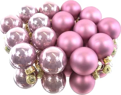 Produktbild von Christbaum-Mini-Kugeln Altpink Ø 3,5 cm aus Glas - 16er Set