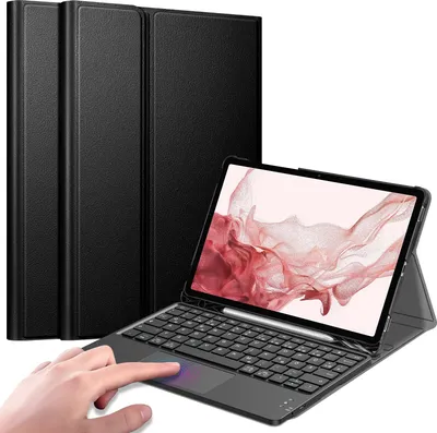 Produktbild von Fintie Tastatur Hülle für Samsung Galaxy Tab S8 11 Zoll 2022 /S7 11 Zoll 2020, Deutscher Tastatur mit Touchpad Magnetisch Abnehmbarer Keyboard Cover, Schwarz