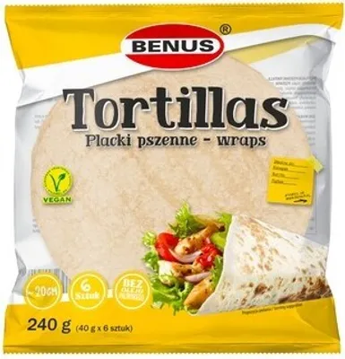 Produktbild von Benus Tortillas Weizenpfannkuchen - Wraps 240 G (40 G X 6 Stück).
