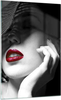 Produktbild von Bilder auf glas - Einteilig - Frau Gesicht Lippen - 70x100cm - Glasbilder - Wandbilder - Bilder - zum Aufhängen bereit - Wanddekoration aus Glas - Glas Bilder - Wandbild auf Glas - GPA70x100-3618