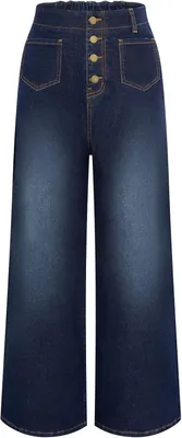 Produktbild von Damen Jeanshose Hohe Taille Vintage Weich Elegant Blau L