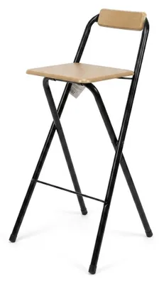Immagine prodotto di Sgabello Alto Bar Design Industriale Metallo Nero Seduta Legno Cucina Loft.Colore:NERO+LEGNO 47X49X99 cm