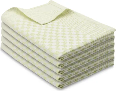 Produktbild von 5er Set Geschirrtücher, 100% Baumwolle, 46x70 cm, saugstark, grün kariert