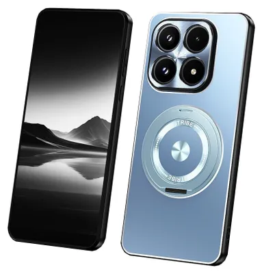 Immagine prodotto di Custodia per smartphone Xiaomi 17 con anello di supporto, realizzata in TPU e metallo, modello ibrido a 360 gradi, colore blu