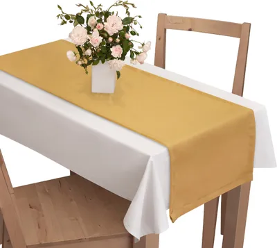 Zdjęcie produktu dla Voppi Minimalistyczny obrus bieżnik na stół 40x110 cm żółty jednolity