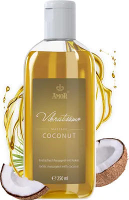 Produktbild von Vibratissimo Coconut 250 ml Massageöl - Natürliche Entspannung mit KokosDuft - Hautpflege, Wellness, Exotischer Duft