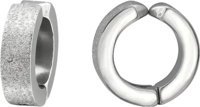 Produktbild von Ohrclips 316L Chirurgenstahl Creolen Ohrringe 12mm sandgestrahlt