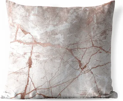 Produktbild von MuchoWow® Outdoor Kissen - Marmor - Rosa - Rose - Gold - 50x50 cm - Wetterfest - Lounge Kissen - Komfortabel - Kissen mit Bild