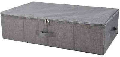 Obrázek produktu pro Skládací úložný box s víkem na oblečení a ložní prádlo pod postel tmavě šedý