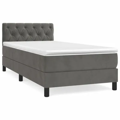 Produktbild von vidaXL Boxspringbett mit Matratze Dunkelgrau 80x200 cm Samt