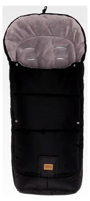 Produktbild von Fußsack Peak aus weichem Fleece für Kinderwagen, Buggy oder Sportwagen – Winter-Fußsack für Babys – Schwarz