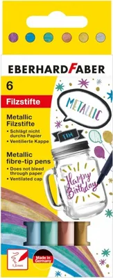 Produktbild von Metallic Filzstifte, 6 Stück, von Eberhard Faber