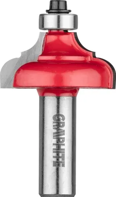 Obrázok produktu pre Kontúrová fréza GRAPHITE s ozdobným ložiskom, karbidová doštička (HM), priemer 25,7-41,3 mm, pracovná dĺžka 9,7-18,3 mm, priemer stopky 6/8/12 mm, na drevo (38,4 x 17,5 x 12 mm)