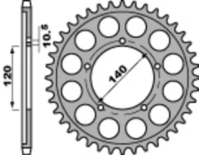 Immagine prodotto di PBR Pignone posteriore standard in acciaio 4409 - 530