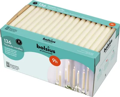 Produktbild von Bolsius Tischkerze 240/22 Elfenbein (136 Stück)