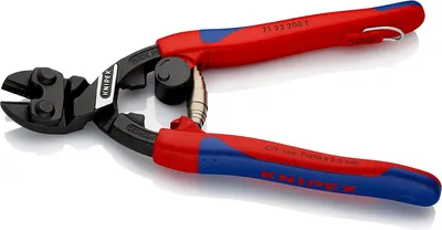 Produktbild von Kompakte Bolzenschneider schwarz beschichtet 200 mm - schlanke Mehrkomponenten-Griffe Knipex