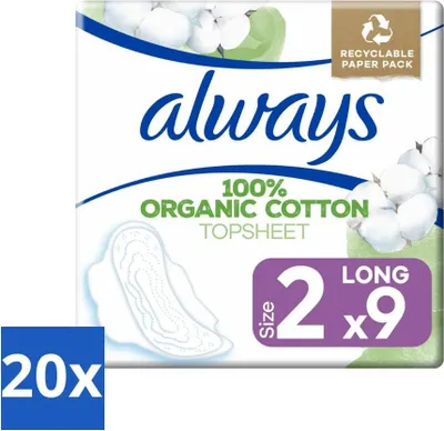 Produktbild von Always - Damenbinden - Lang - Baumwollschutz - Mit Flügeln - 9 Damenbinden - Vorteilspack - 20 Stücke