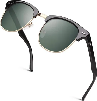 Produktbild von Polarisierte Horn Halbrahmen Sonnenbrille Herren Damen UV400 Schutz
